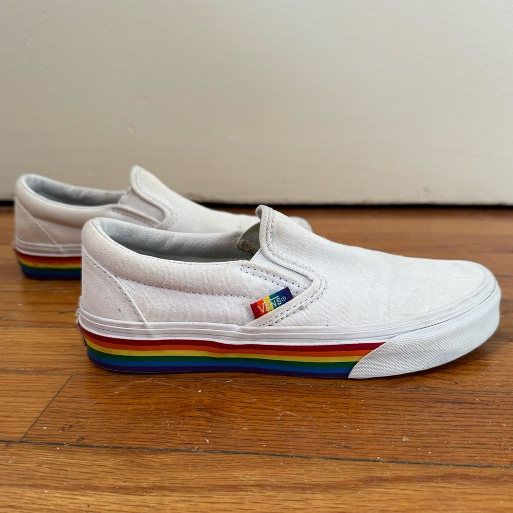 Pride Vans White Slip On sneakers